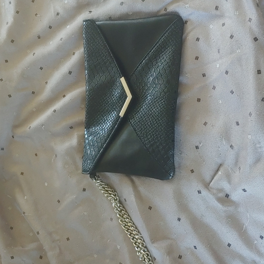 Express snake print envelope wristlit